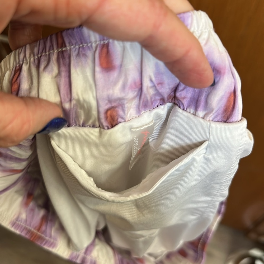 Free People Movement Varsity Blues Pink and White Printed Shorts -Sand Storm - Picture 13 of 15